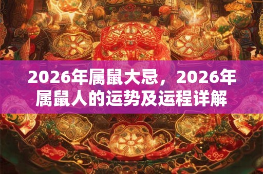 2026年属鼠大忌，2026年属鼠人的运势及运程详解