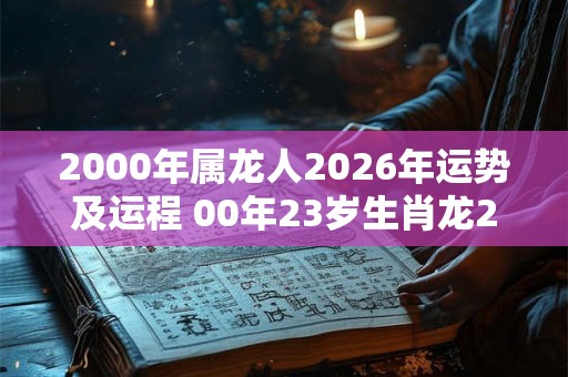 2000年属龙人2026年运势及运程 00年23岁生肖龙2026年每月运势