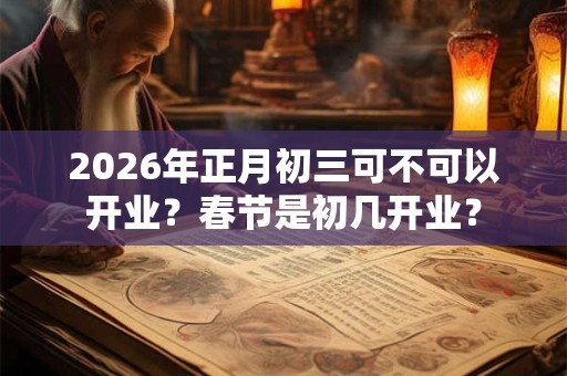 2026年正月初三可不可以开业？春节是初几开业？