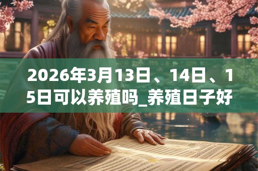 2026年3月13日、14日、15日可以养殖吗_养殖日子好吗