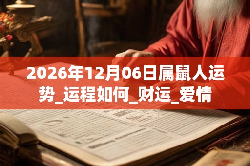 2026年12月06日属鼠人运势_运程如何_财运_爱情