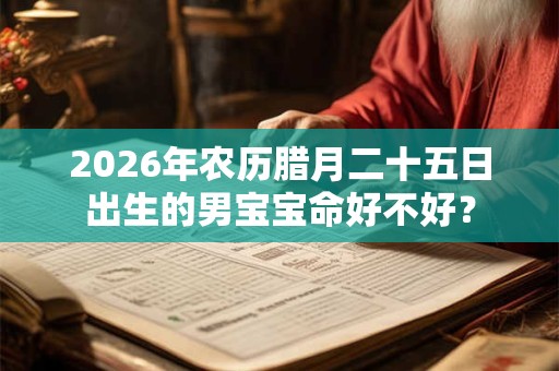 2026年农历腊月二十五日出生的男宝宝命好不好？