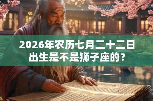 2026年农历七月二十二日出生是不是狮子座的？