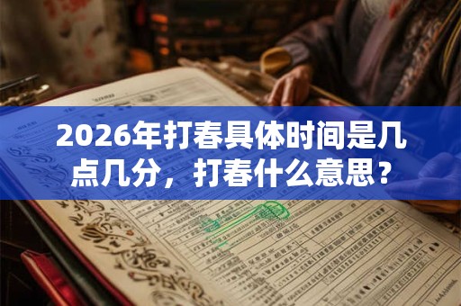2026年打春具体时间是几点几分，打春什么意思？