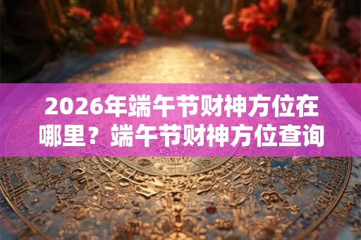 2026年端午节财神方位在哪里？端午节财神方位查询