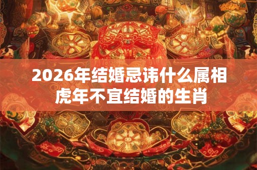 2026年结婚忌讳什么属相 虎年不宜结婚的生肖 2026年结婚忌讳什么属相 虎年不宜结婚的生肖