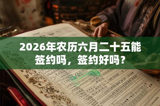 2026年农历六月二十五能签约吗，签约好吗？