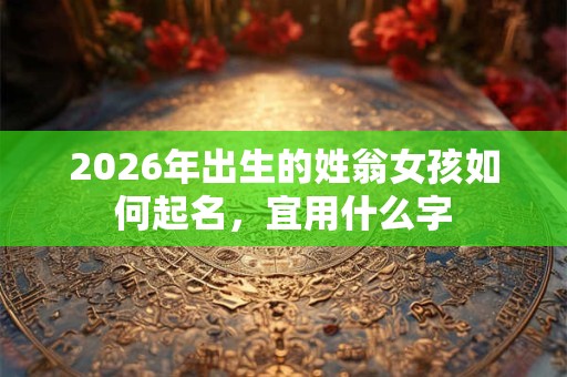 2026年出生的姓翁女孩如何起名，宜用什么字