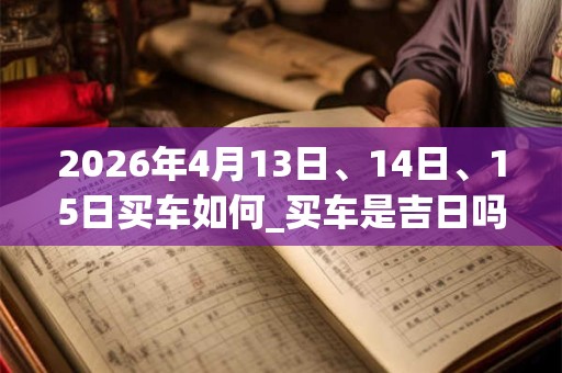 2026年4月13日、14日、15日买车如何_买车是吉日吗