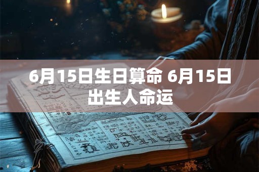 6月15日生日算命 6月15日出生人命运