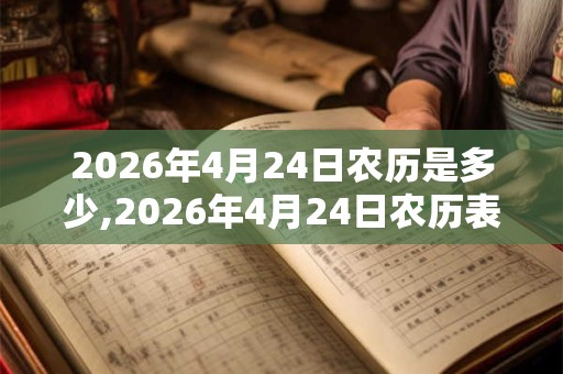 2026年4月24日农历是多少,2026年4月24日农历表
