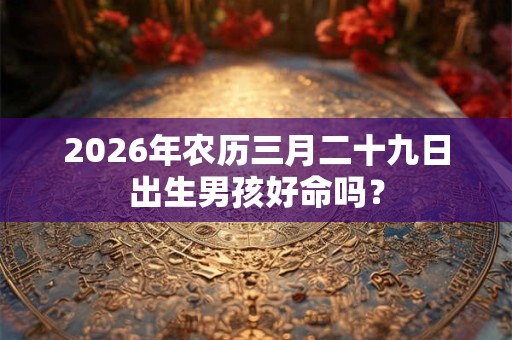 2026年农历三月二十九日出生男孩好命吗？