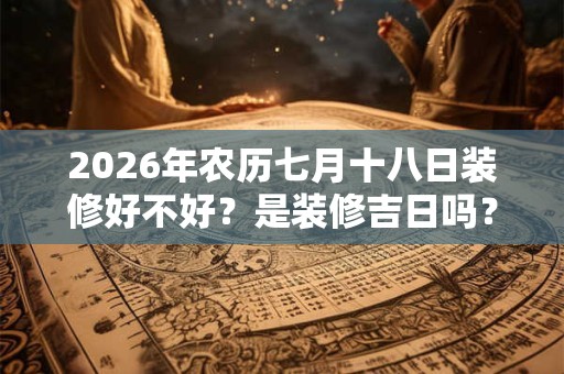 2026年农历七月十八日装修好不好？是装修吉日吗？