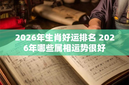 2026年生肖好运排名 2026年哪些属相运势很好