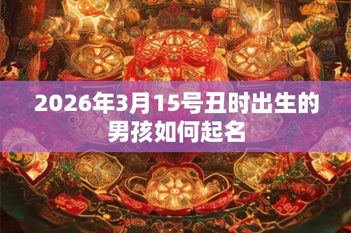 2026年3月15号丑时出生的男孩如何起名