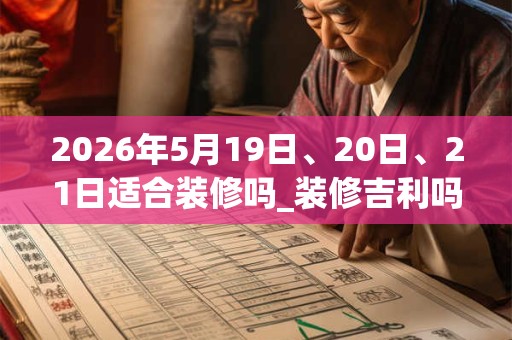 2026年5月19日、20日、21日适合装修吗_装修吉利吗