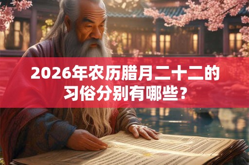 2026年农历腊月二十二的习俗分别有哪些？