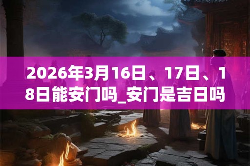 2026年3月16日、17日、18日能安门吗_安门是吉日吗