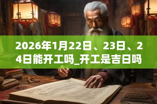 2026年1月22日、23日、24日能开工吗_开工是吉日吗