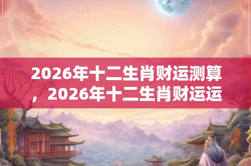 2026年十二生肖财运测算，2026年十二生肖财运运势分析