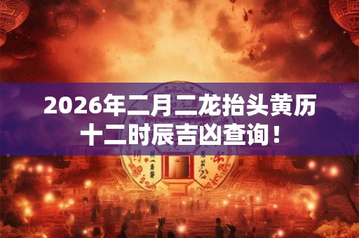 2026年二月二龙抬头黄历十二时辰吉凶查询！