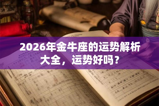 2026年金牛座的运势解析大全，运势好吗？