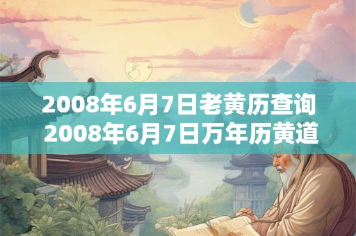 2008年6月7日老黄历查询 2008年6月7日万年历黄道吉日