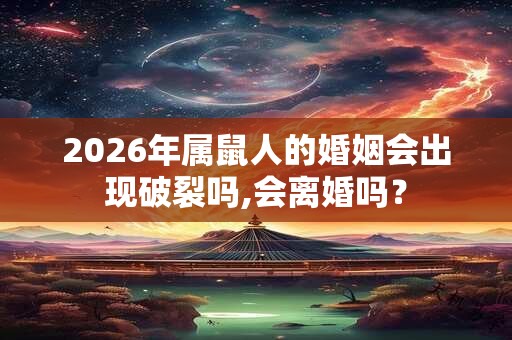 2026年属鼠人的婚姻会出现破裂吗,会离婚吗？