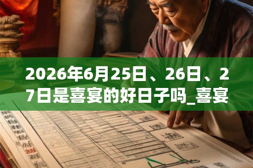 2026年6月25日、26日、27日是喜宴的好日子吗_喜宴可以吗 2026年6月25日、26日、27日是喜宴的好日子吗_喜宴可以吗