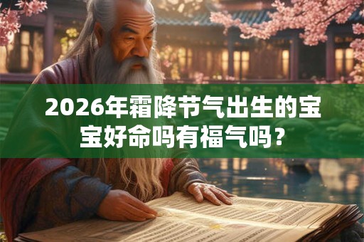 2026年霜降节气出生的宝宝好命吗有福气吗? 2026年霜降节气出生的宝宝好命吗有福气吗?