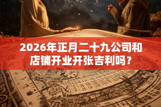2026年正月二十九公司和店铺开业开张吉利吗？