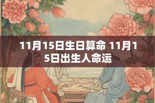 11月15日生日算命 11月15日出生人命运