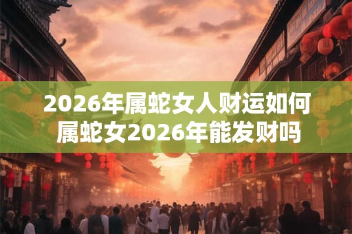 2026年属蛇女人财运如何 属蛇女2026年能发财吗