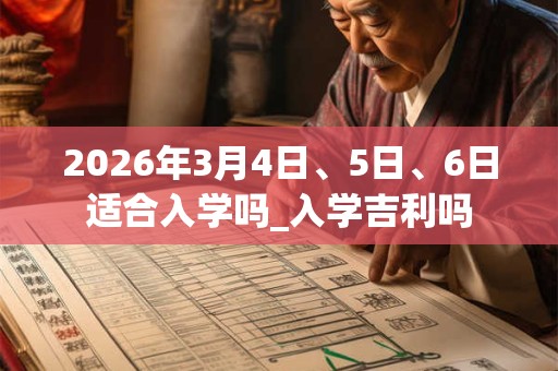 2026年3月4日、5日、6日适合入学吗_入学吉利吗