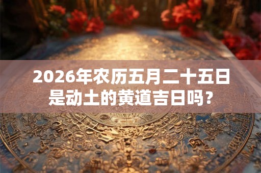 2026年农历五月二十五日是动土的黄道吉日吗？