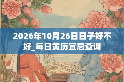 2026年10月26日日子好不好_每日黄历宜忌查询 2026年10月26日日子好不好_每日黄历宜忌查询