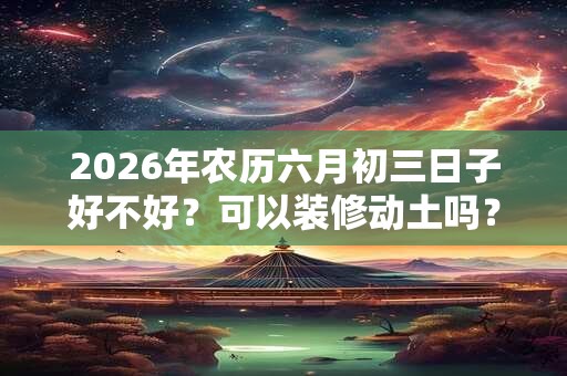 2026年农历六月初三日子好不好？可以装修动土吗？