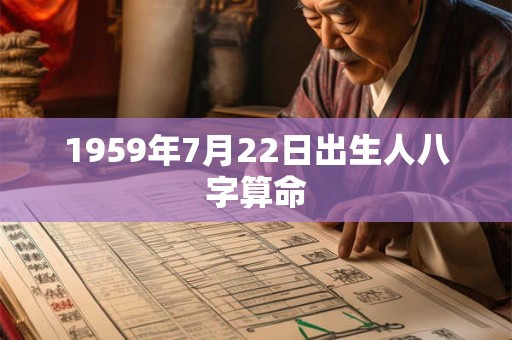 1959年7月22日出生人八字算命