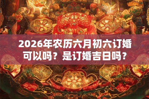 2026年农历六月初六订婚可以吗？是订婚吉日吗？