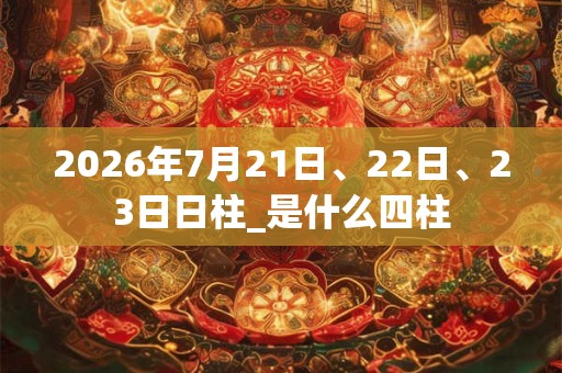 2026年7月21日、22日、23日日柱_是什么四柱