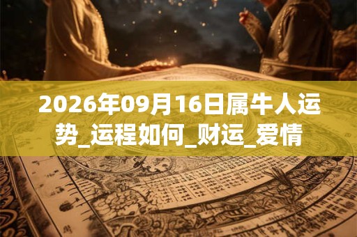 2026年09月16日属牛人运势_运程如何_财运_爱情 2026年09月16日属牛人运势_运程如何_财运_爱情