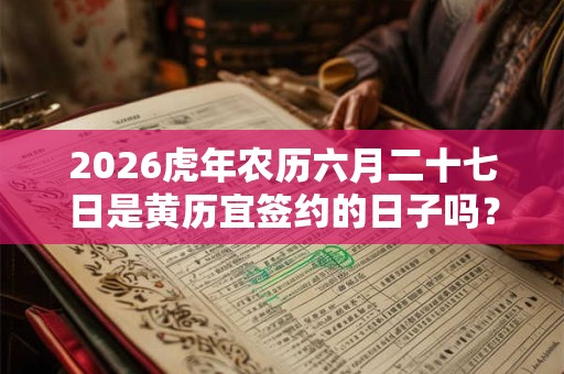 2026虎年农历六月二十七日是黄历宜签约的日子吗？