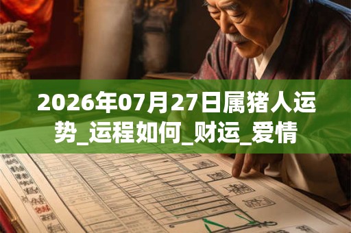 2026年07月27日属猪人运势_运程如何_财运_爱情