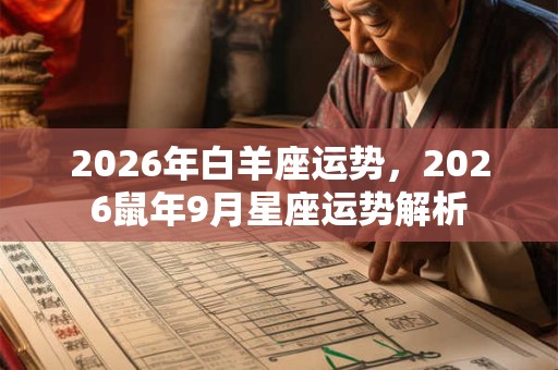 2026年白羊座运势,2026鼠年9月星座运势解析 2026年白羊座运势,2026鼠年9月星座运势解析