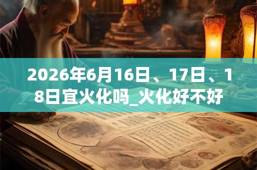 2026年6月16日、17日、18日宜火化吗_火化好不好