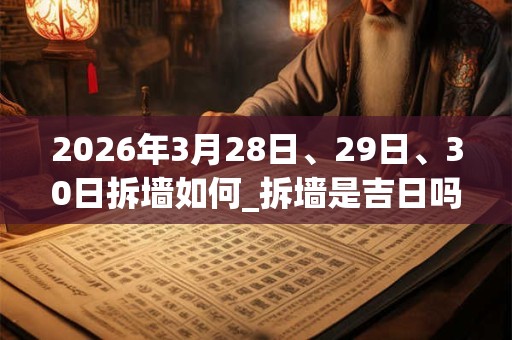 2026年3月28日、29日、30日拆墙如何_拆墙是吉日吗