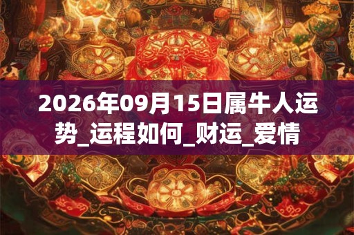 2026年09月15日属牛人运势_运程如何_财运_爱情 2026年09月15日属牛人运势_运程如何_财运_爱情