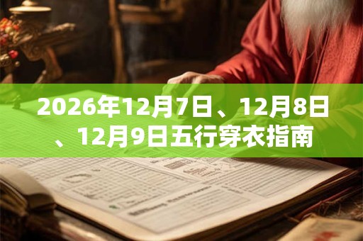2026年12月7日、12月8日、12月9日五行穿衣指南