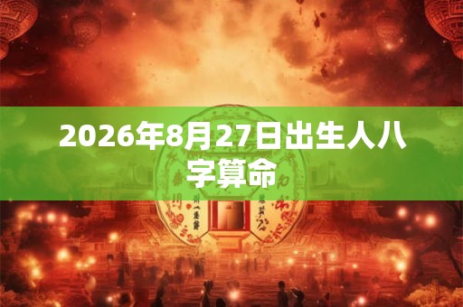 2026年8月27日出生人八字算命