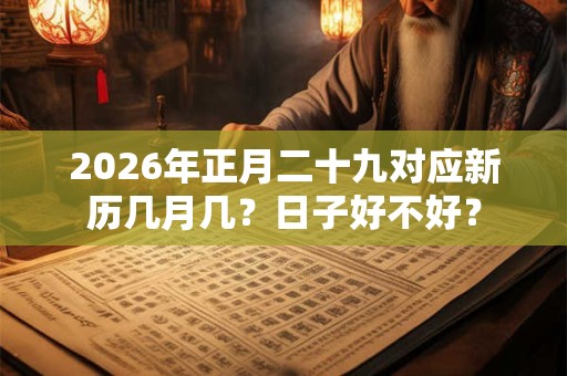 2026年正月二十九对应新历几月几？日子好不好？